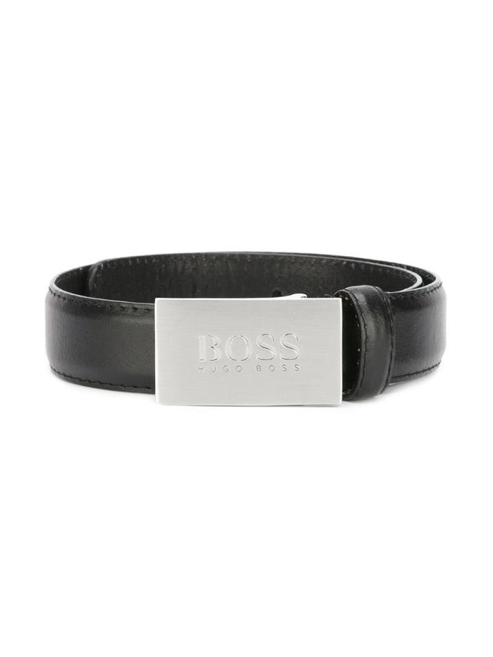 Boss Kids Logo Buckle Belt, Boy's, Size: 64 Cm, Black