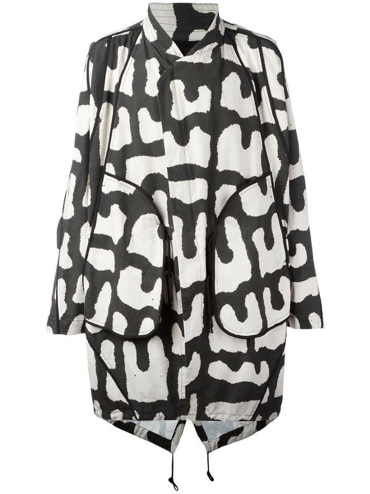 Abasi Rosborough - 'shoji' Print Raincoat - Men - Cotton - M, Green, Cotton
