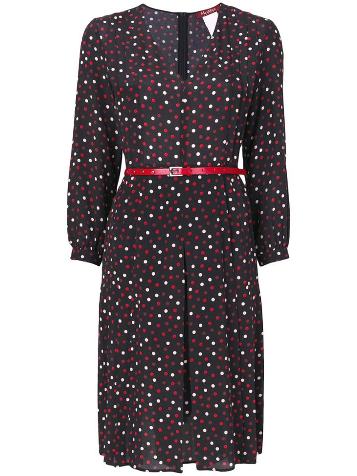 Max Mara Studio Polka Dot Belted Dress - Multicolour