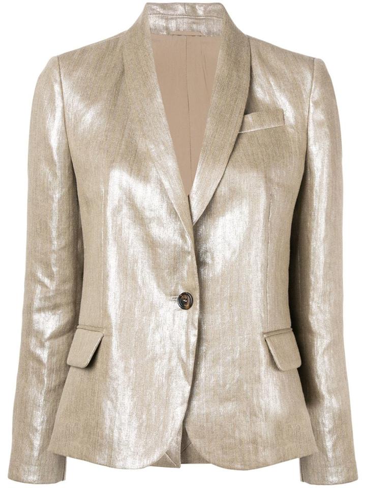 Brunello Cucinelli Classic Slim-fit Blazer - Gold