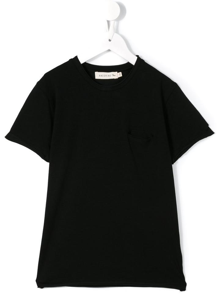 Andorine - Pocket T-shirt - Kids - Cotton/spandex/elastane - 8 Yrs, Black