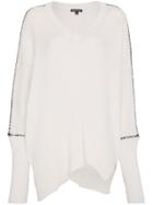 Ann Demeulemeester Ribbed Cashmere Slouchy Sweater - White