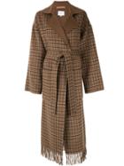 Nanushka Tassel Hem Maxi Coat - Brown