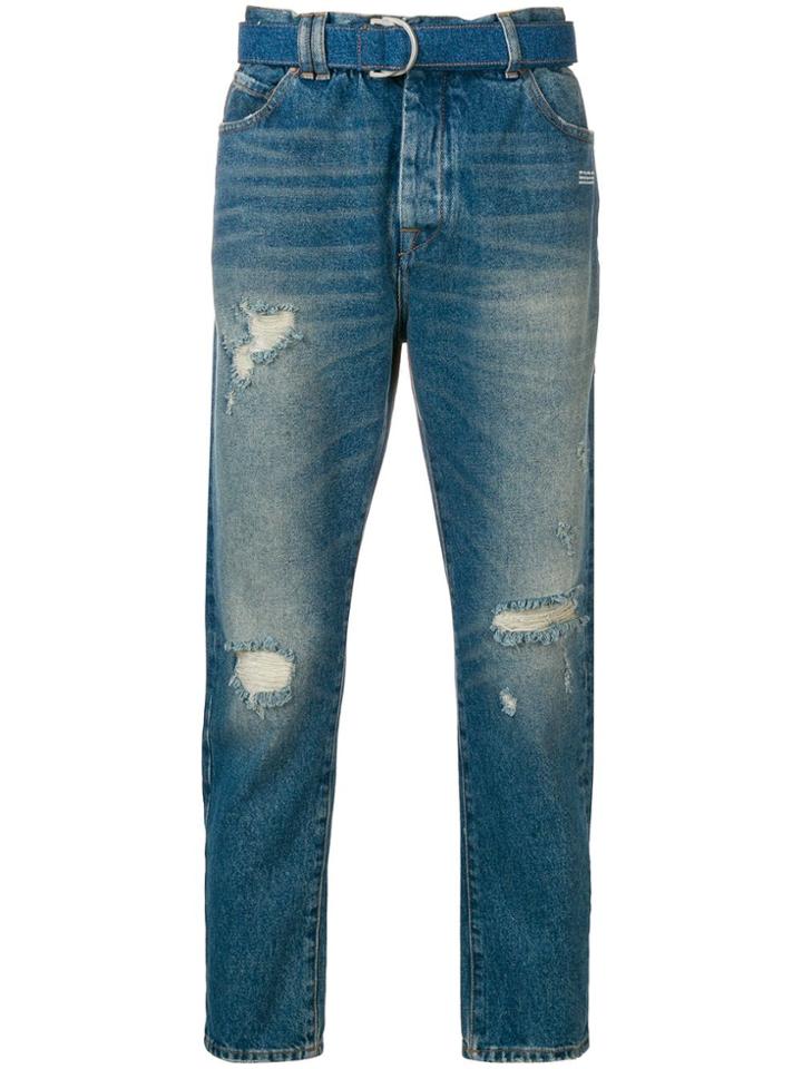 Off-white Slim Low-crotch Jeans - Blue