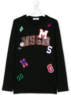 Msgm Kids Teen Dice Logo Printed Top - Black