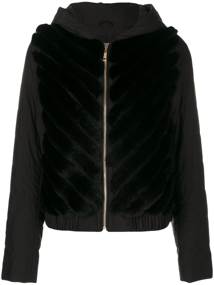 Liska Hooded Bomber Jacket - Black