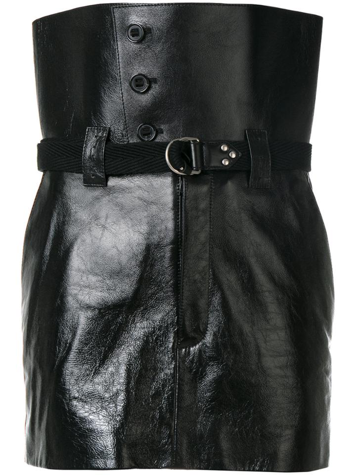 Saint Laurent High Waisted Mini Skirt - Black