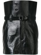 Saint Laurent High Waisted Mini Skirt - Black