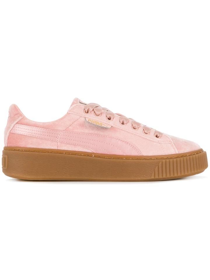 Puma Basket Platform Sneakers - Pink & Purple