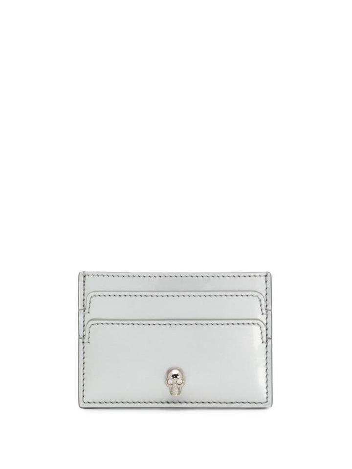 Alexander Mcqueen Metallic Logo Cardholder - Silver
