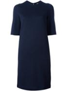 Giorgio Armani Ribbed Shift Dress, Women's, Size: 44, Blue, Polyamide/cashmere/virgin Wool