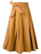 Jil Sander Navy Wrap Skirt, Women's, Size: 36, Brown, Cotton/polyamide