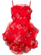 Ermanno Scervino Mini Ruffle Floral Dress - Red