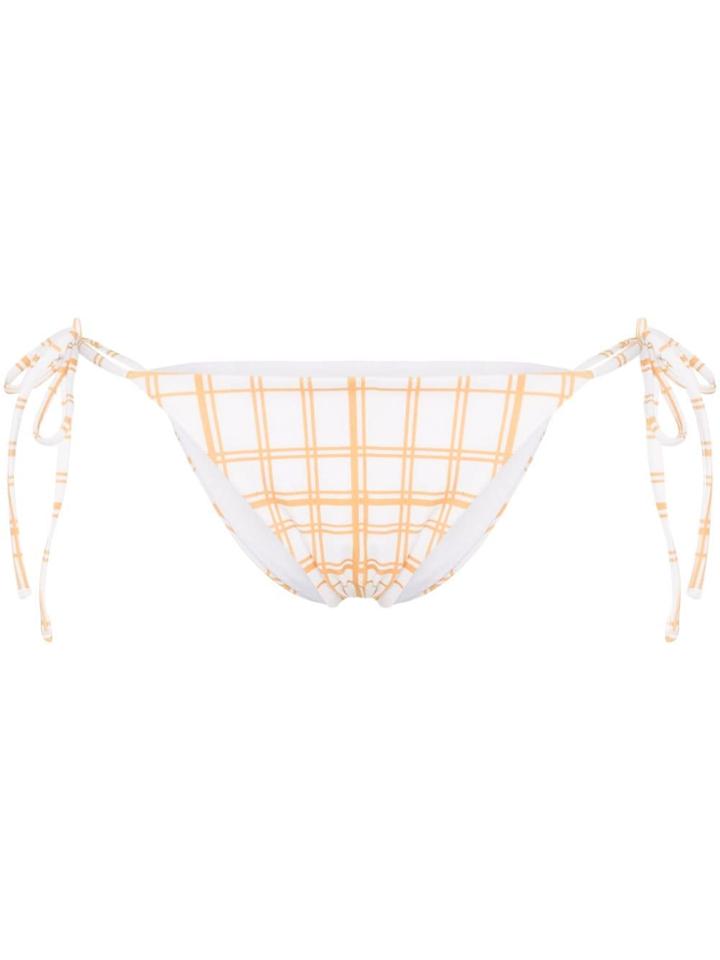 Ambra Maddalena Gigi Checked Bikini Bottoms - White