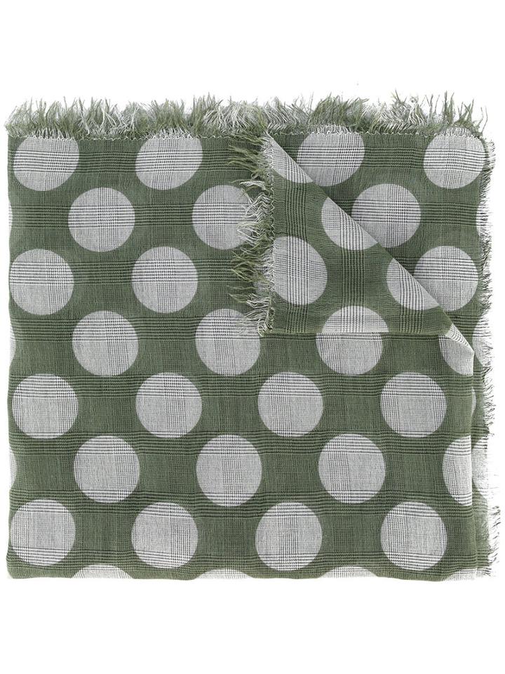 Faliero Sarti - Polka-dot Scarf - Women - Silk/cotton/modal - One Size, Green, Silk/cotton/modal