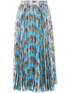 La Doublej Athena Pleated Midi Skirt - Blue