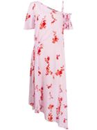Preen Line Cold Shoulder Floral Print Dress - Pink