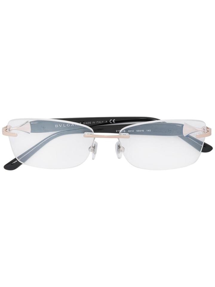 Bulgari Frameless Glasses, Black, Acetate/metal