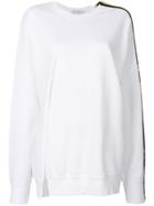Act N&deg;1 Front Slit Print Sleeve Sweatshirt - White