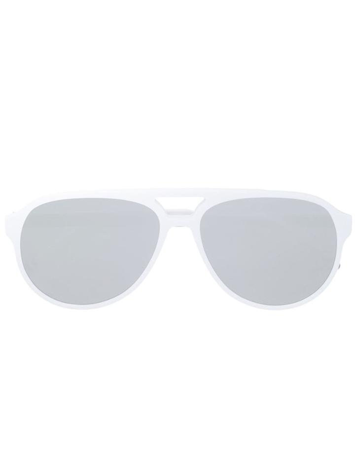 Thom Browne Eyewear Mirrored Aviator Sunglasses - White