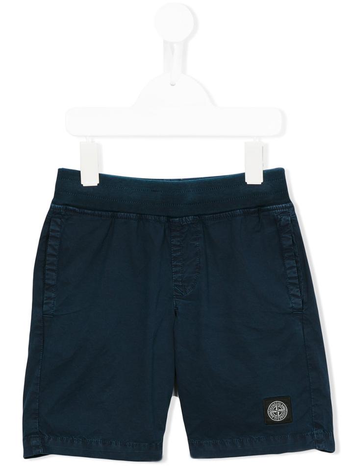 Stone Island Junior - Elasticated Swim Shorts - Kids - Cotton/spandex/elastane - 6 Yrs, Blue