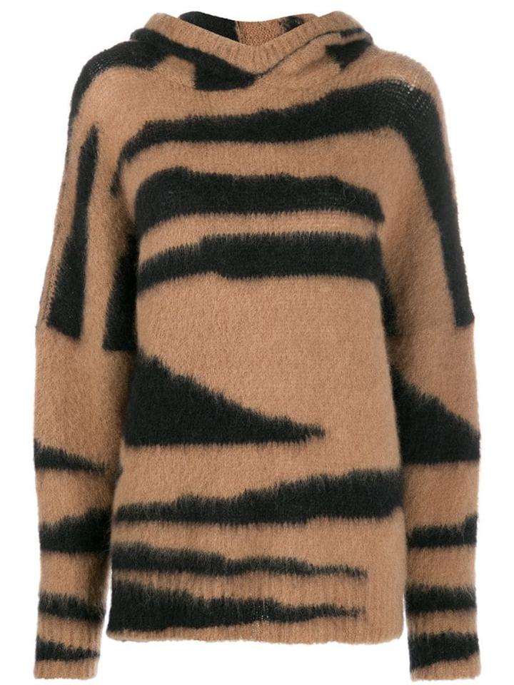 Nude Hooded Zebra Jumper - Brown
