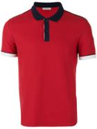 Moncler Contrast Trim Polo Shirt, Men's, Size: Xl, Red, Cotton