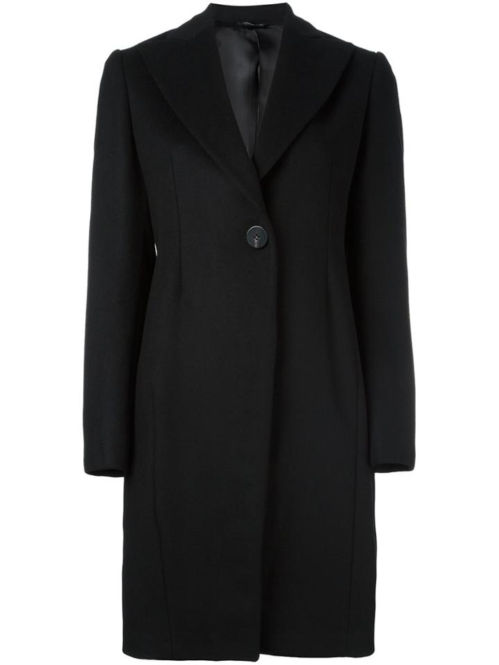 Tonello Single Breasted Coat - Black