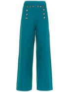 Nk Buttoned Palazzo Pants - Green
