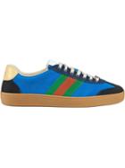 Gucci G74 Nylon Sneaker With Web - Blue