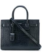 Saint Laurent Leather Mini Tote Bag - Blue
