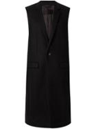 Th Single Breasted Sleeveless Coat - Black