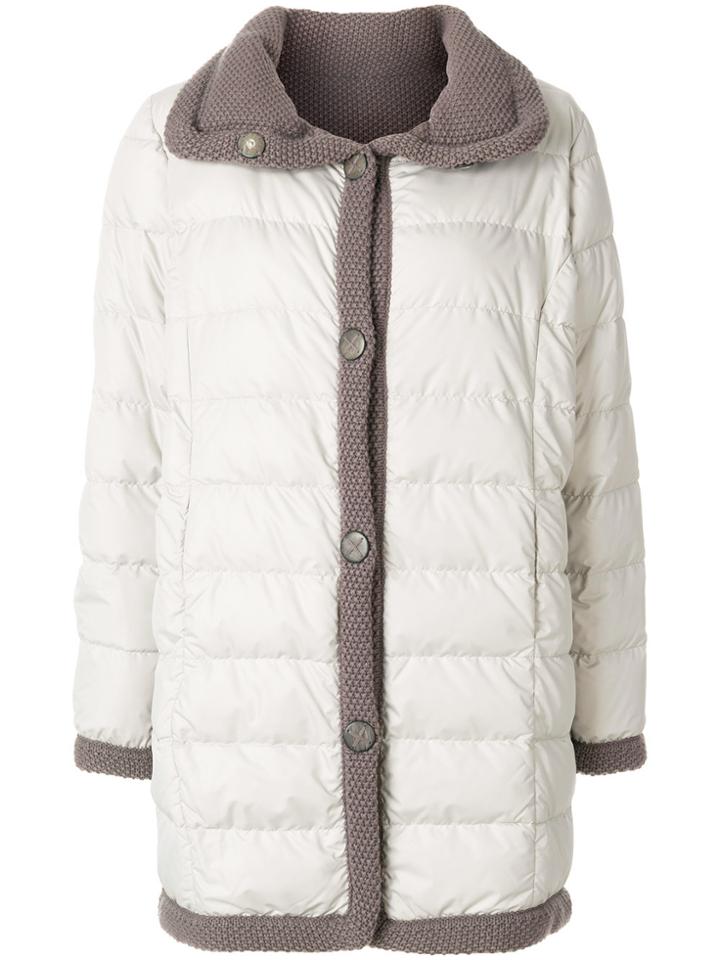 Le Tricot Perugia Padded Coat - Nude & Neutrals