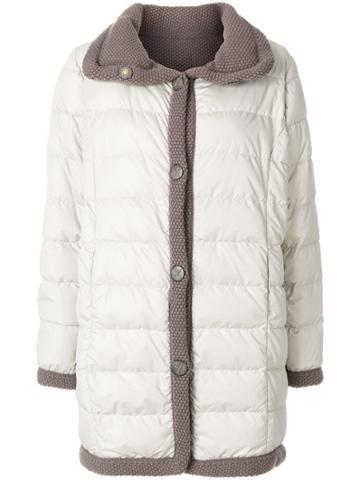 Le Tricot Perugia Padded Coat - Nude & Neutrals
