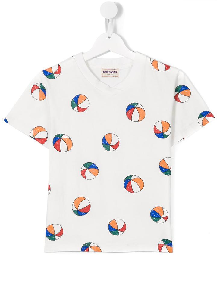 Bobo Choses Beach Ball Print T-shirt, Boy's, Size: 7 Yrs, White
