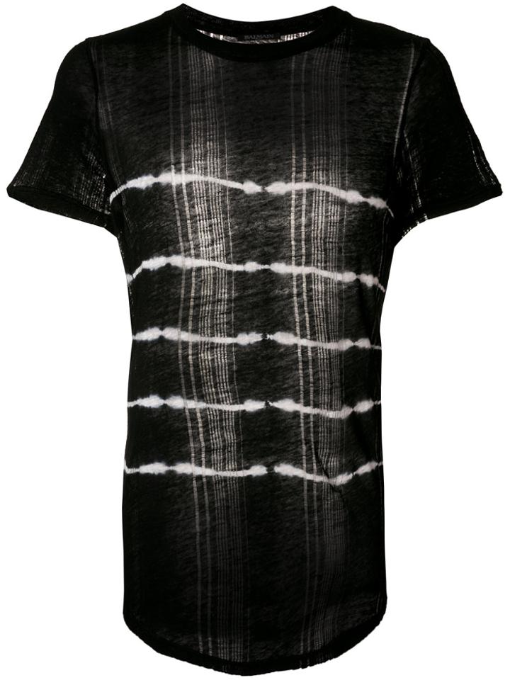 Balmain Tie Detail T-shirt - Black
