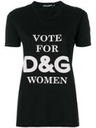 Dolce & Gabbana Vote For Dg Women T-shirt - Black