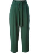 M Missoni Cropped Tapered Trousers, Women's, Size: 38, Green, Acetate/polyester/viscose/spandex/elastane