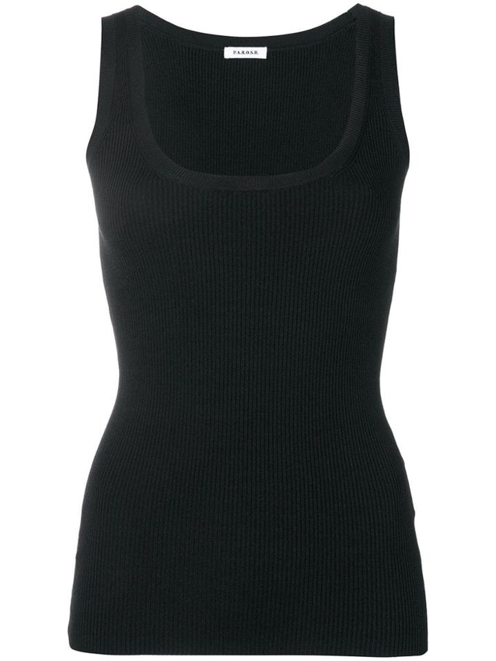 P.a.r.o.s.h. Ribbed Knit Vest - Black
