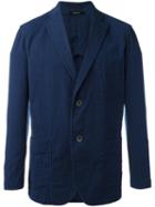 Issey Miyake Men Button Blazer, Size: 4, Blue, Cotton