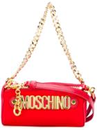 Moschino Logo Plaque Cylindrical Shoulder Bag