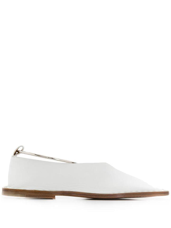 Jil Sander Stud Embellished Slippers - White