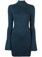 By Malene Birger Turtleneck Metallic Pullover, Women's, Size: Medium, Blue, Polyamide/polyester/viscose/metallic Fibre