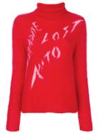 Aalto Graphic Roll Neck Jumper - Red
