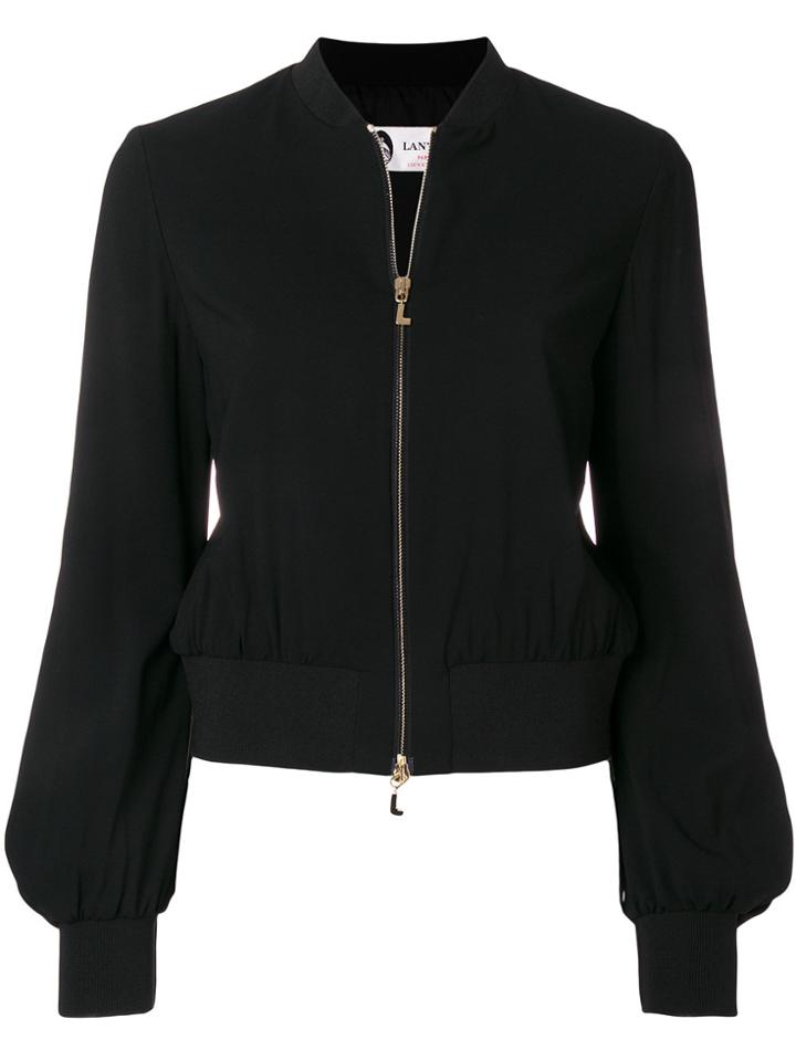 Lanvin Puff Sleeve Bomber Jacket - Black