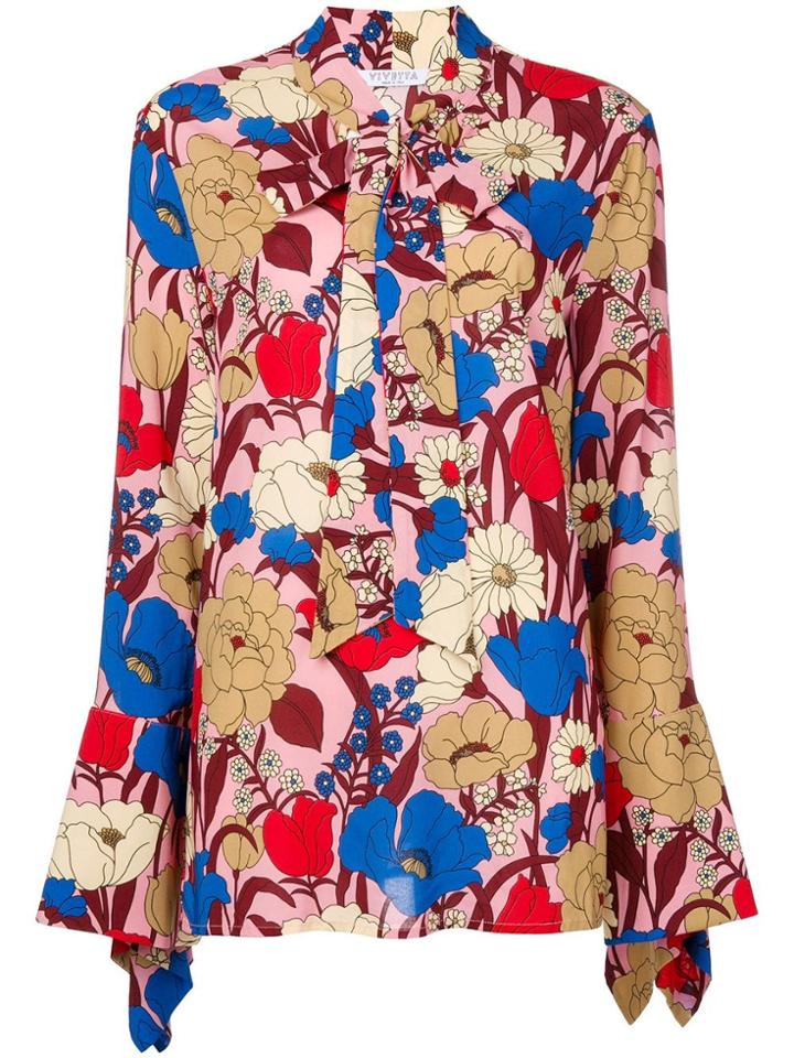 Vivetta Floral Print Blouse - Pink & Purple