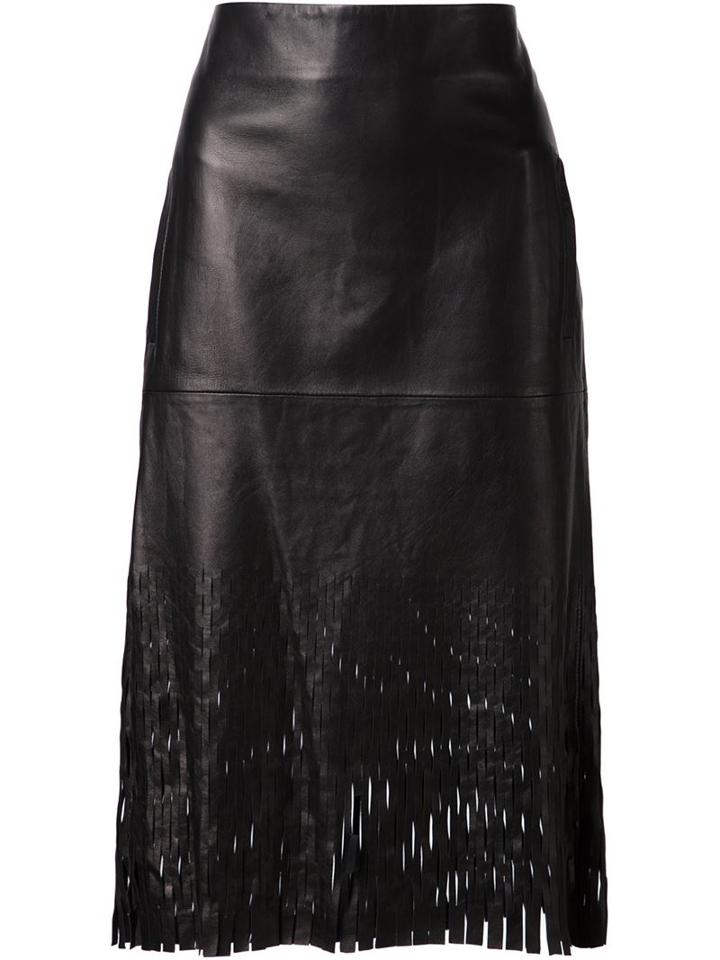 Dion Lee Cut-out Leather Skirt, Women's, Size: 10, Black, Lamb Skin