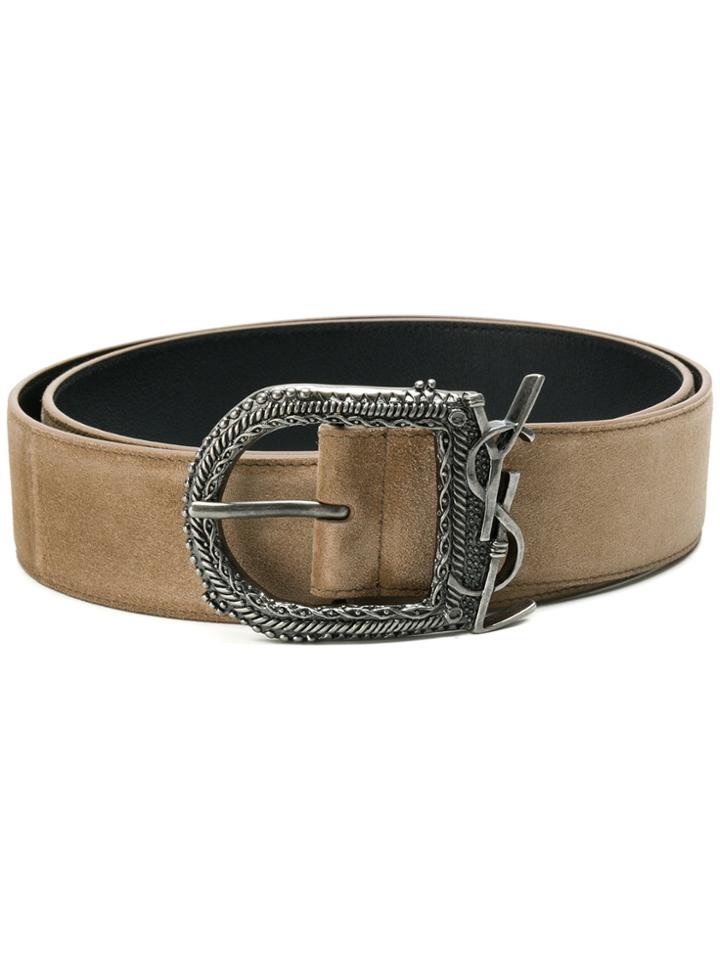 Saint Laurent Monogramme Berbere Belt - Nude & Neutrals