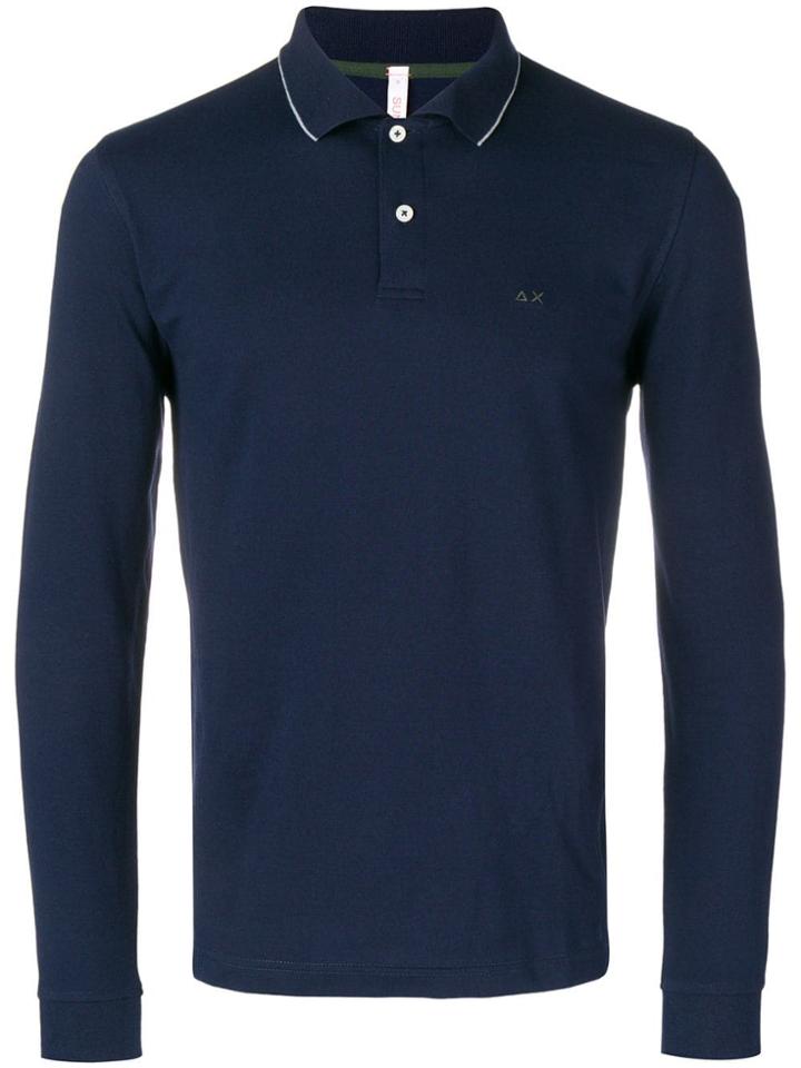 Sun 68 Long Sleeve Polo Shirt - Blue