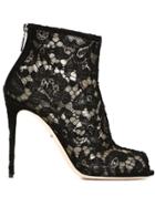 Dolce & Gabbana Floral Lace Booties - Black